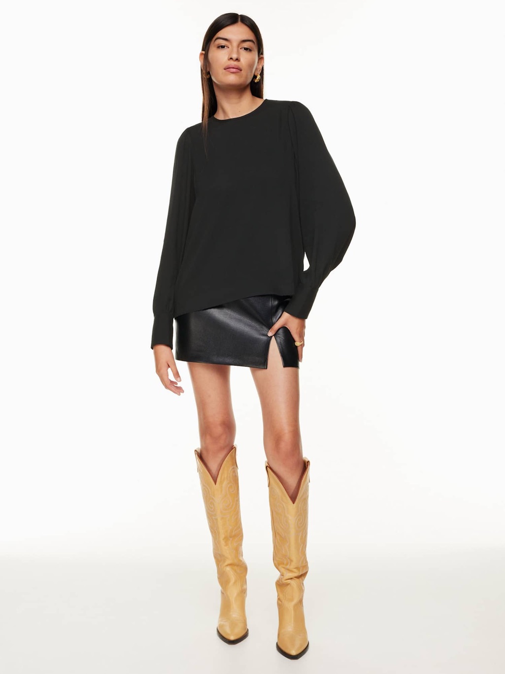 Wilfred Clarissa Blouse - Black Long-Sleeve Blouse